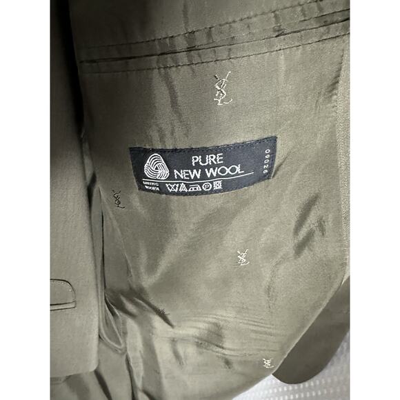 VTG Yves Saint Laurent 3 PC Suit Mens Brown Jacket Vest 54R Pants 36x27 YSL EUC - Picture 10 of 14